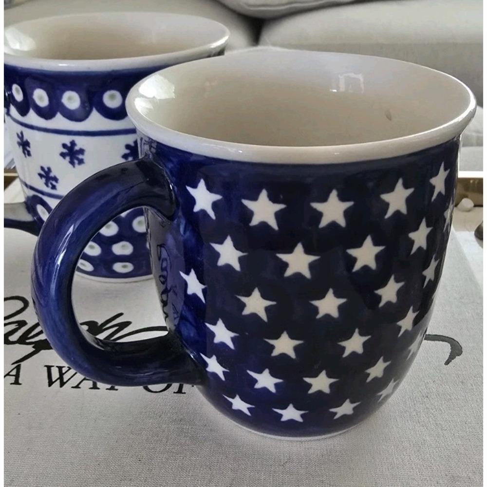 Set Of 2 Polish Pottery 12 oz. Mug Handcrafted Boleslawiec Stoneware by Zaklady